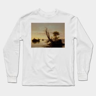 American Lake Scene by Thomas Cole Long Sleeve T-Shirt